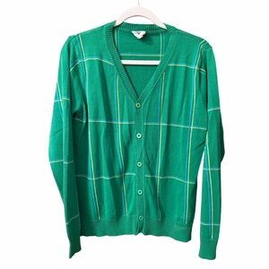 Vibrant Green Button-Up Cardigan